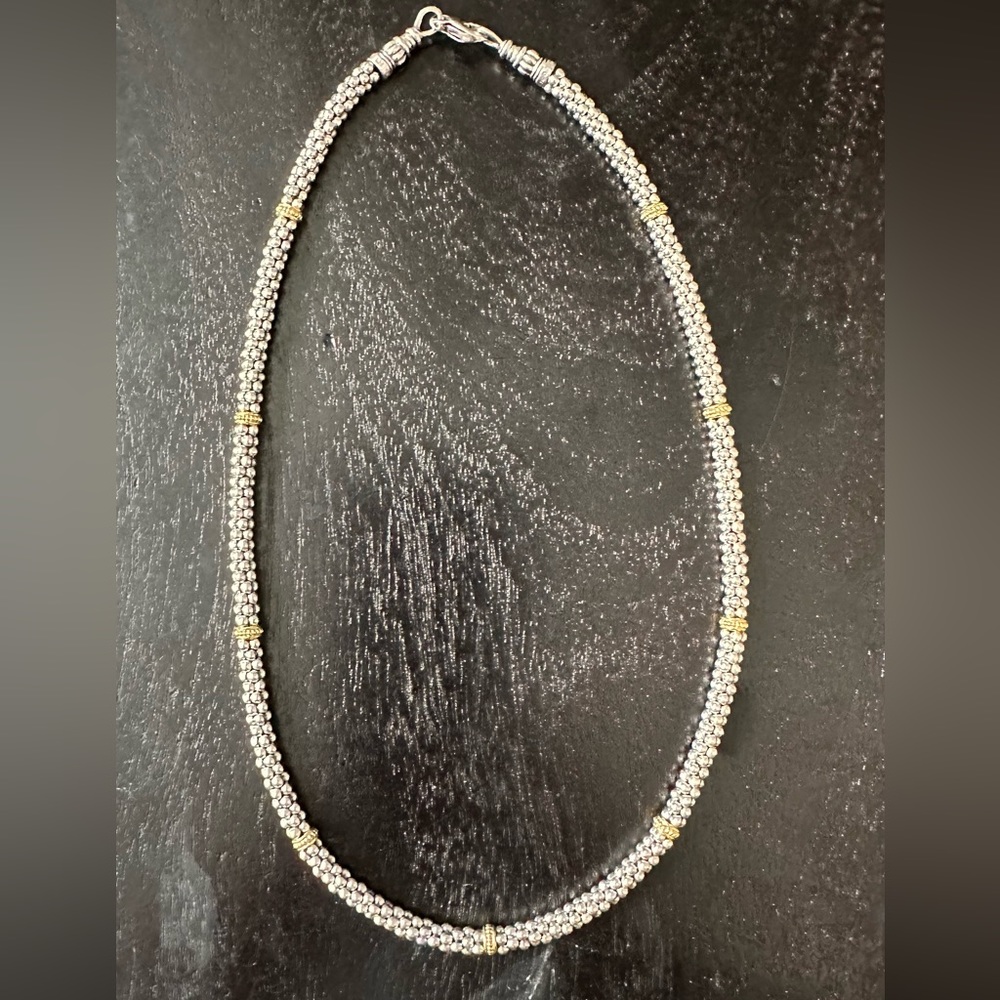 Lagos Caviar beaded 2 tone necklace